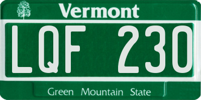 VT license plate LQF230