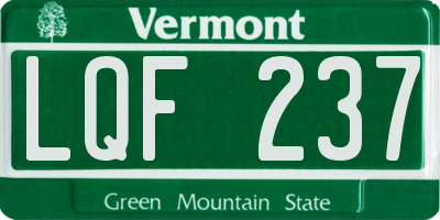VT license plate LQF237