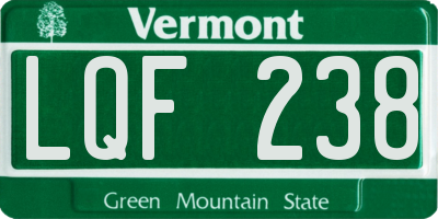 VT license plate LQF238