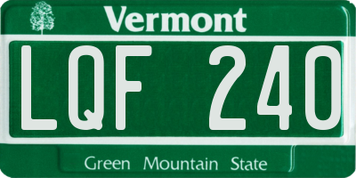 VT license plate LQF240