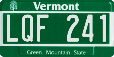 VT license plate LQF241