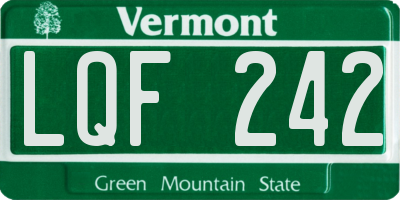 VT license plate LQF242