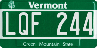 VT license plate LQF244