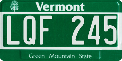 VT license plate LQF245