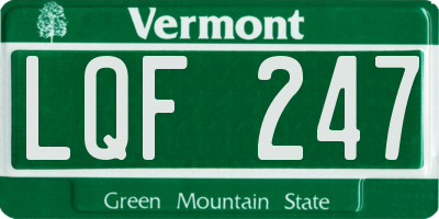 VT license plate LQF247