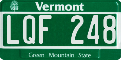 VT license plate LQF248