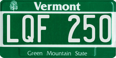 VT license plate LQF250