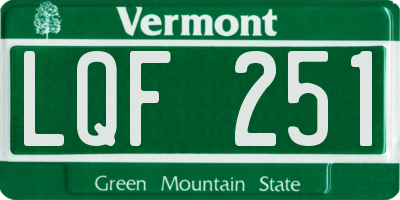VT license plate LQF251