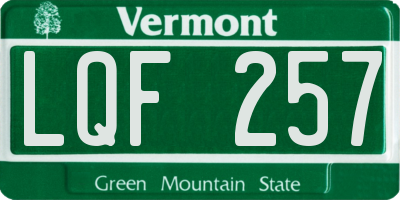 VT license plate LQF257