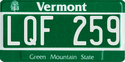 VT license plate LQF259
