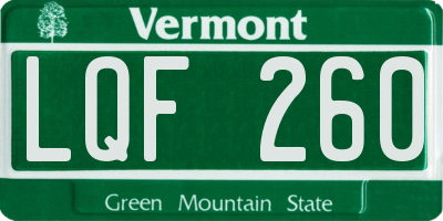 VT license plate LQF260