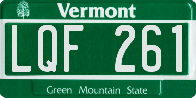 VT license plate LQF261