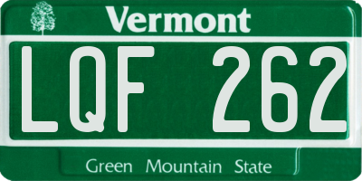 VT license plate LQF262