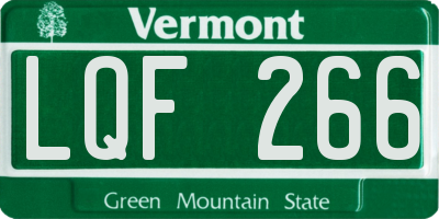 VT license plate LQF266