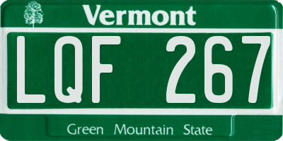 VT license plate LQF267