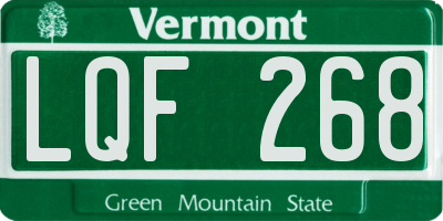 VT license plate LQF268