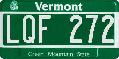VT license plate LQF272