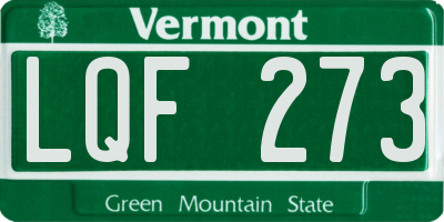 VT license plate LQF273