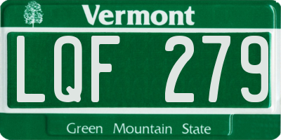 VT license plate LQF279