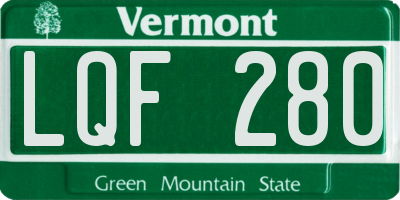 VT license plate LQF280