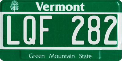VT license plate LQF282