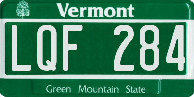 VT license plate LQF284