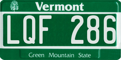 VT license plate LQF286