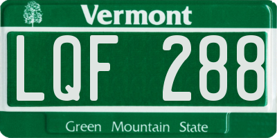 VT license plate LQF288