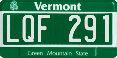 VT license plate LQF291