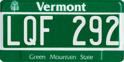 VT license plate LQF292