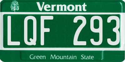 VT license plate LQF293