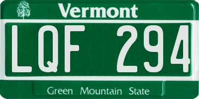 VT license plate LQF294