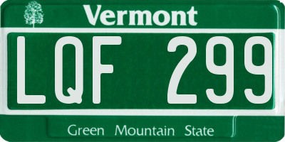 VT license plate LQF299