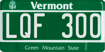VT license plate LQF300