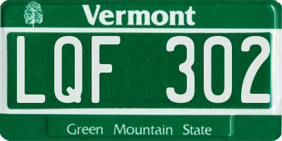 VT license plate LQF302