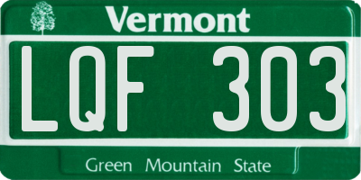 VT license plate LQF303