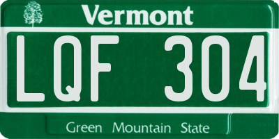 VT license plate LQF304
