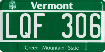 VT license plate LQF306