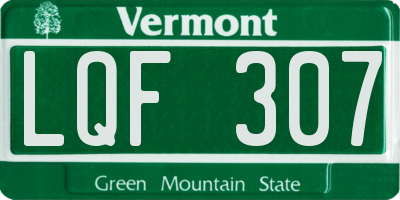 VT license plate LQF307