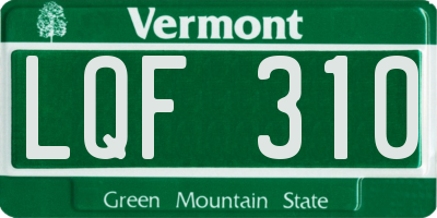 VT license plate LQF310