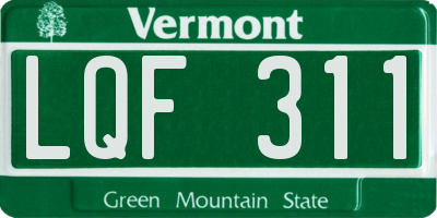 VT license plate LQF311