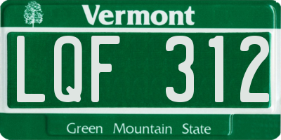 VT license plate LQF312