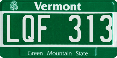VT license plate LQF313
