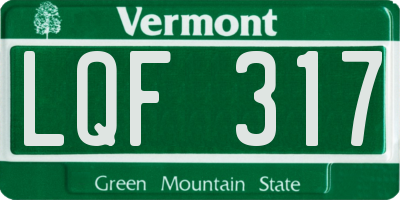 VT license plate LQF317