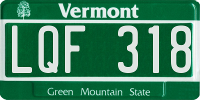 VT license plate LQF318