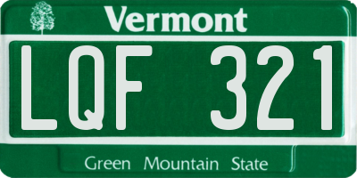 VT license plate LQF321
