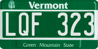 VT license plate LQF323