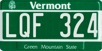 VT license plate LQF324