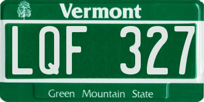 VT license plate LQF327