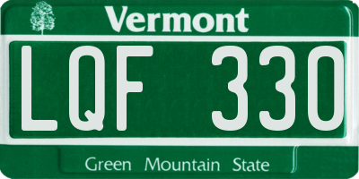 VT license plate LQF330